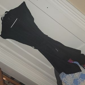 Talie knitted midi cardigan with waist front strap.